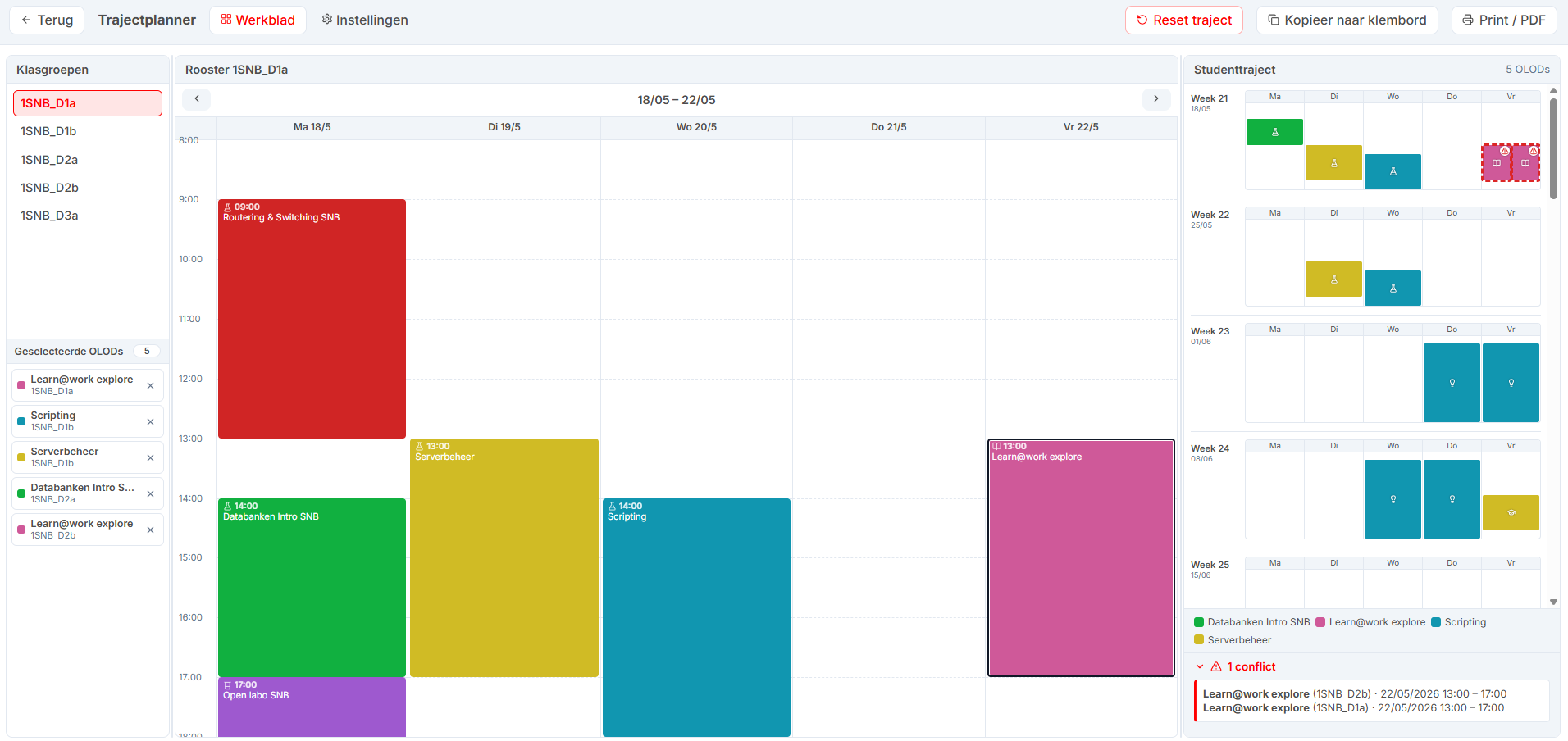 PDT Trajectplanner — werkblad