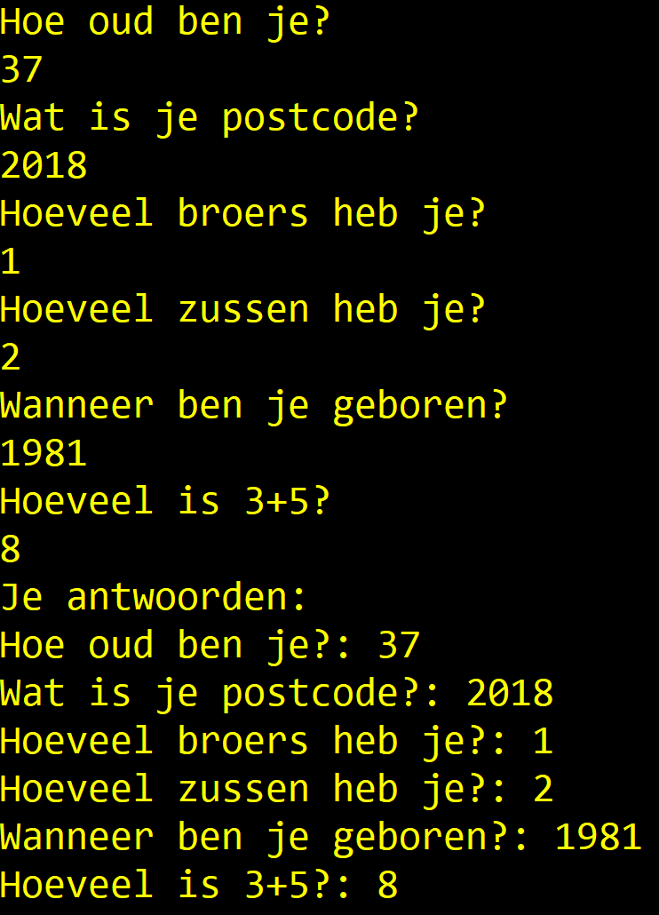 Mogelijk uitvoer programma